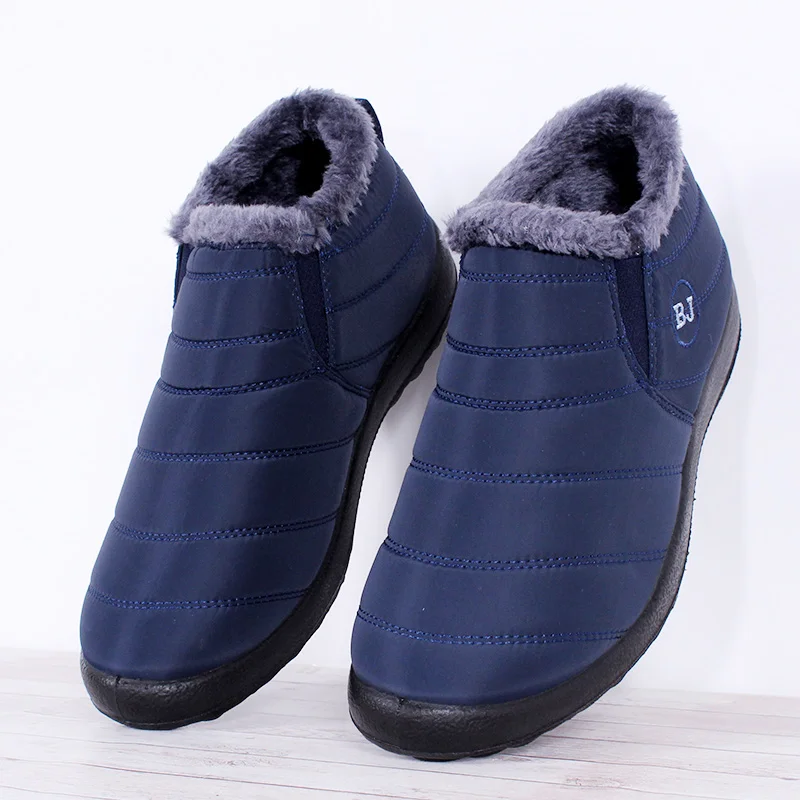 KHTAA/непромокаемая женская обувь зимние унисекс ботильоны для женщин Нескользящие плюс размеры теплые плюшевые пара стиль хлоп