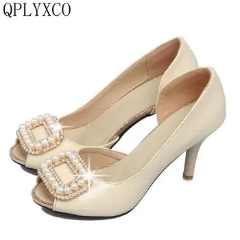 

QPLYXCO Big &Small Size Sale 30-50 Peep toe Multi color Summer Women sandals Flower ladies platform High heels shoes woman DA-67