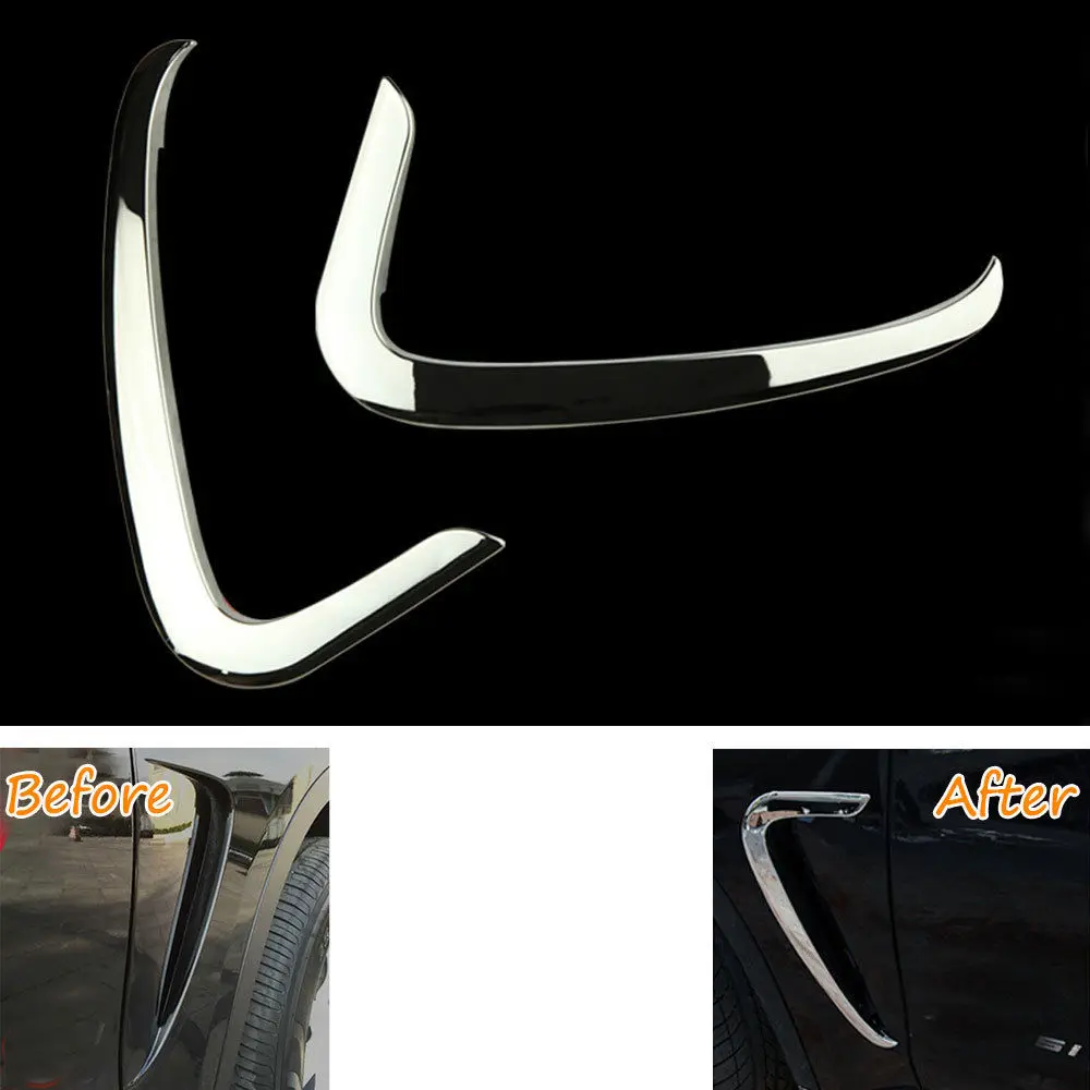 2pcs/pair New Car Air Vent Fender Cover Trim Molding Shiny ABS Frame