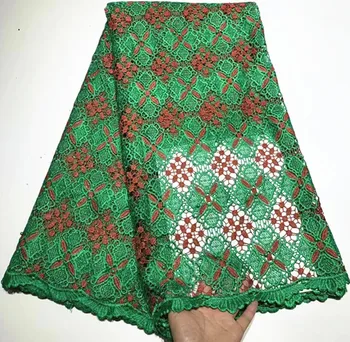 

Hot sale 5yards african cord lace fabrics with beads african lace fabric 2019 nigerian lace fabrics guipure lace fabric ZQ-A109