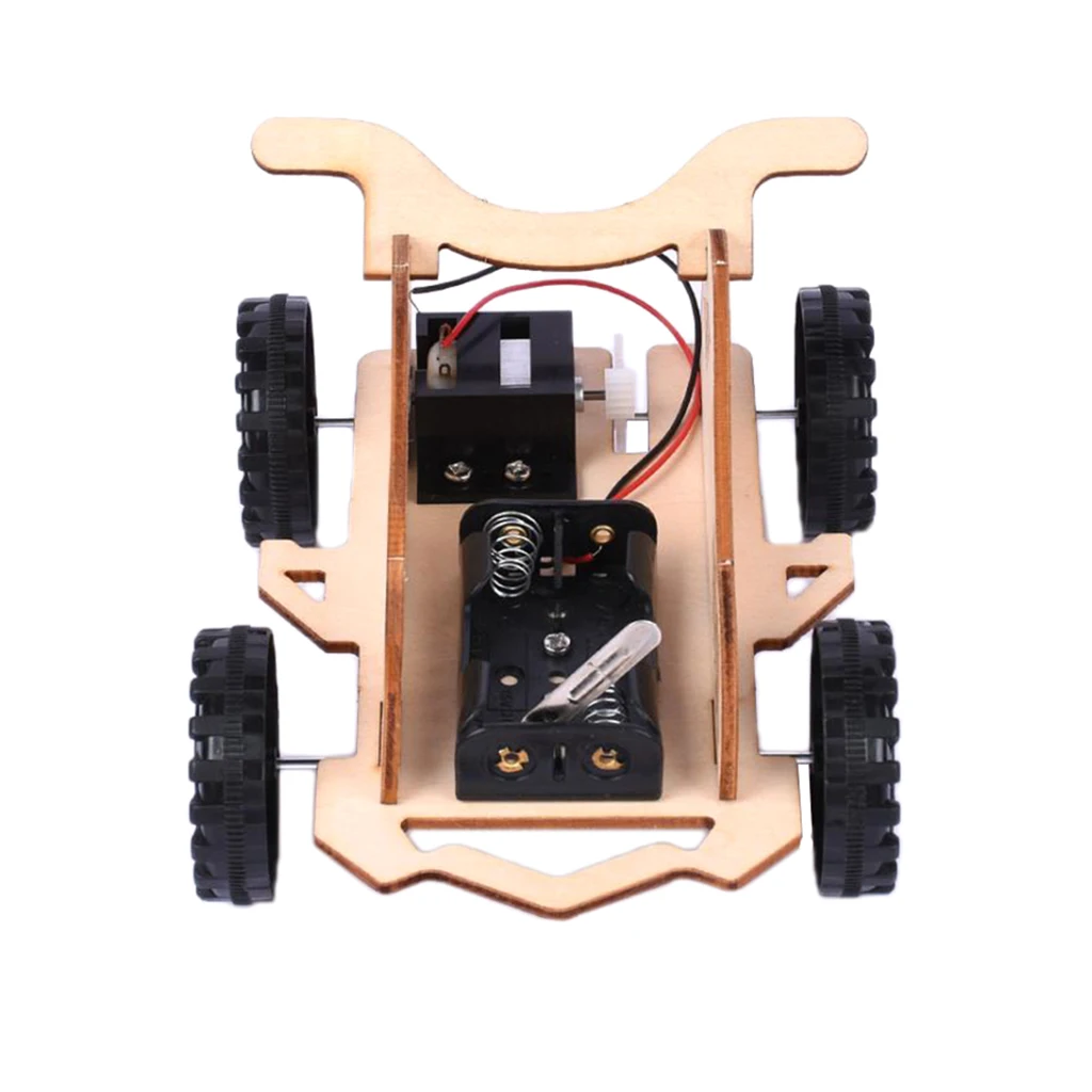 Wooden DIY Educational Science Go-kart Car Toy Experiment Kits for Kids Children Students Teacher Teaching Aids