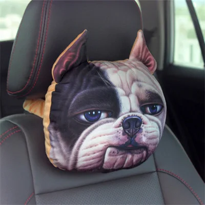 New Cute Animal Car Headrest Cool Dog Head Neck Rest Nap Cushion Pillow Waist Pillow With Core+Activated Carbon Cushions - Цвет: 10