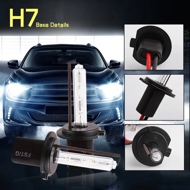 2 шт. Hid ксеноновая лампа H7 H11 H1 H3 9005 9006 880 881 H8 H9 HB3 HB4 Автомобильная лампочка светильник Авто головного средства ухода за кожей Шеи светильник тумана светильник 35W D030