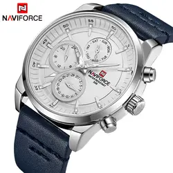 Мужские часы NAVIFORCE лучший бренд класса люкс водостойкие 24 часа дата Кварцевые часы мужские модные кожаные спортивные наручные часы Мужские