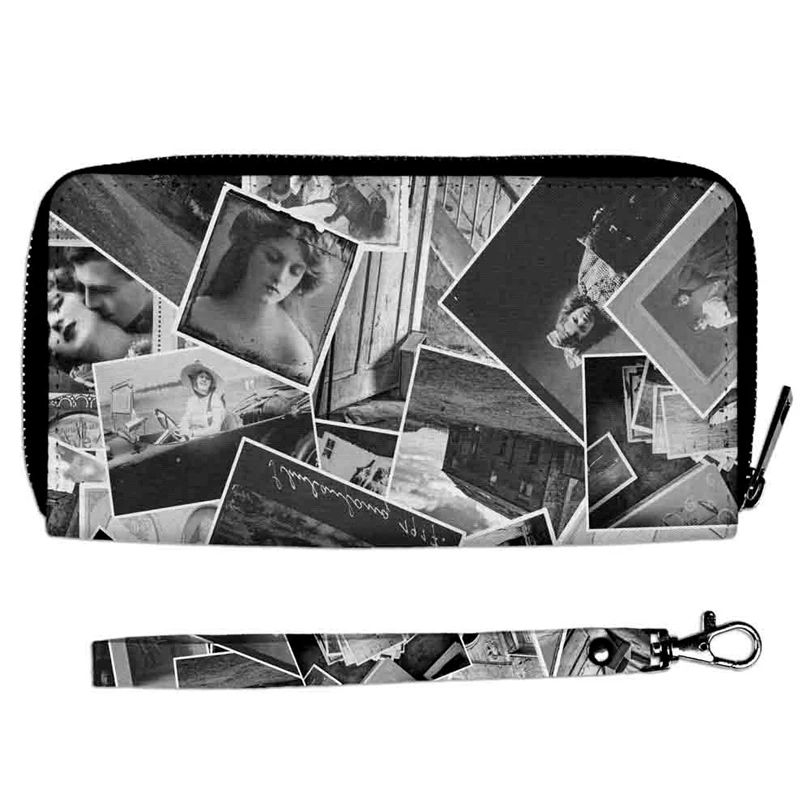

AOTIAN Women Printed Zipper Handbag Long Style Phone Bag Clutch Wallet Card Purse College Style Ladies Leather Bags A30
