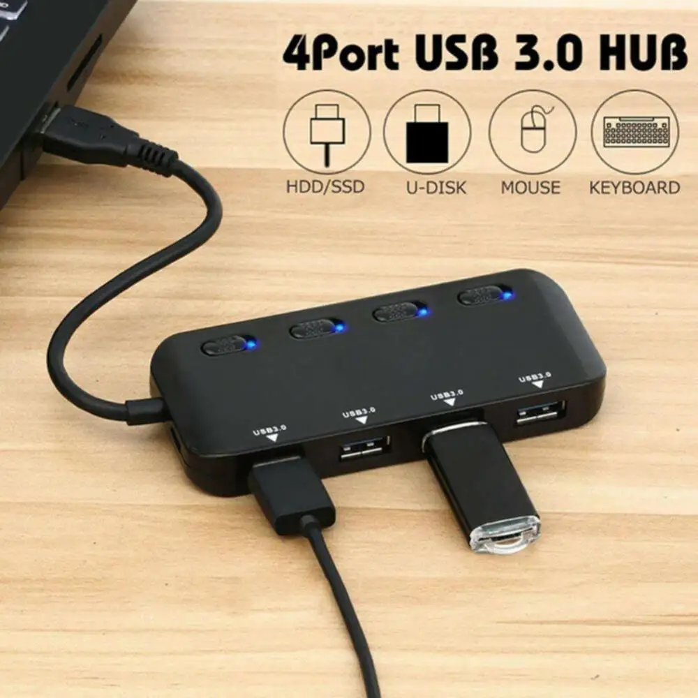 4 порта USB C концентратор 3 0 Type c высокоскоростной разветвитель передачи данных для