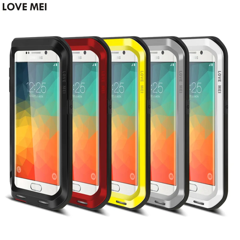 imágenes para Cubierta de la Caja Original de la Marca Amor Mei de Aluminio del Metal de Gran Alcance Para Samsung Galaxy S6 Edge Más Cajas Del Teléfono A Prueba de Golpes para S6 borde + imágenes para Cubierta de la Caja Original de la Marca Amor Mei de Aluminio del Metal de Gran Alcance Para Samsung Galaxy S6 Edge Más Cajas Del Teléfono A Prueba de Golpes para S6 borde +