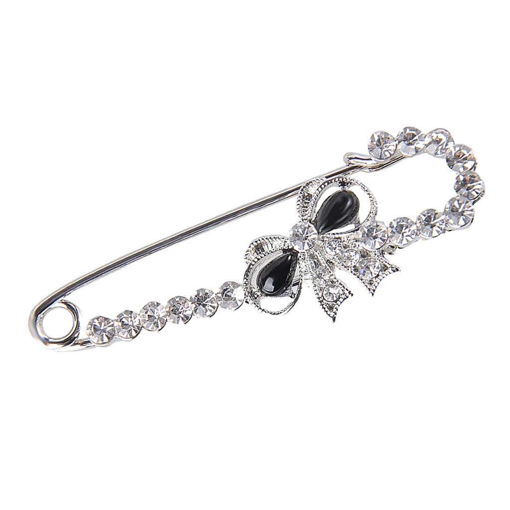 Stunning Crystal Safety Pin Scarf Coat Gown Clip Collar Lapel Pin Wedding Party Men Women Clothing Decorations