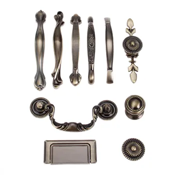 DRELD Antique Door Handles and Knobs Zinc Alloy Drawer Pulls Vintage Kitchen Cabinet Handles and Knobs Furniture Handle Hardware