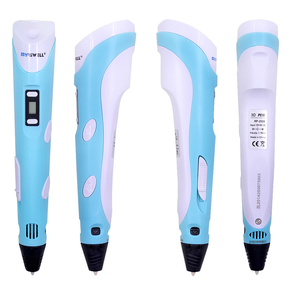 Original Myriwell 3D Pen LED Display DIY 3D Printing Pen Printer Wireless Charging with 9M 1.75mm PCL Filament for Kids Painting