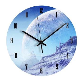 

Ice Scenery Digital Wall Clock Modern Design Arabic Numbers Silent Vinyl Record Clock Vintage for Living Room Decor Gift