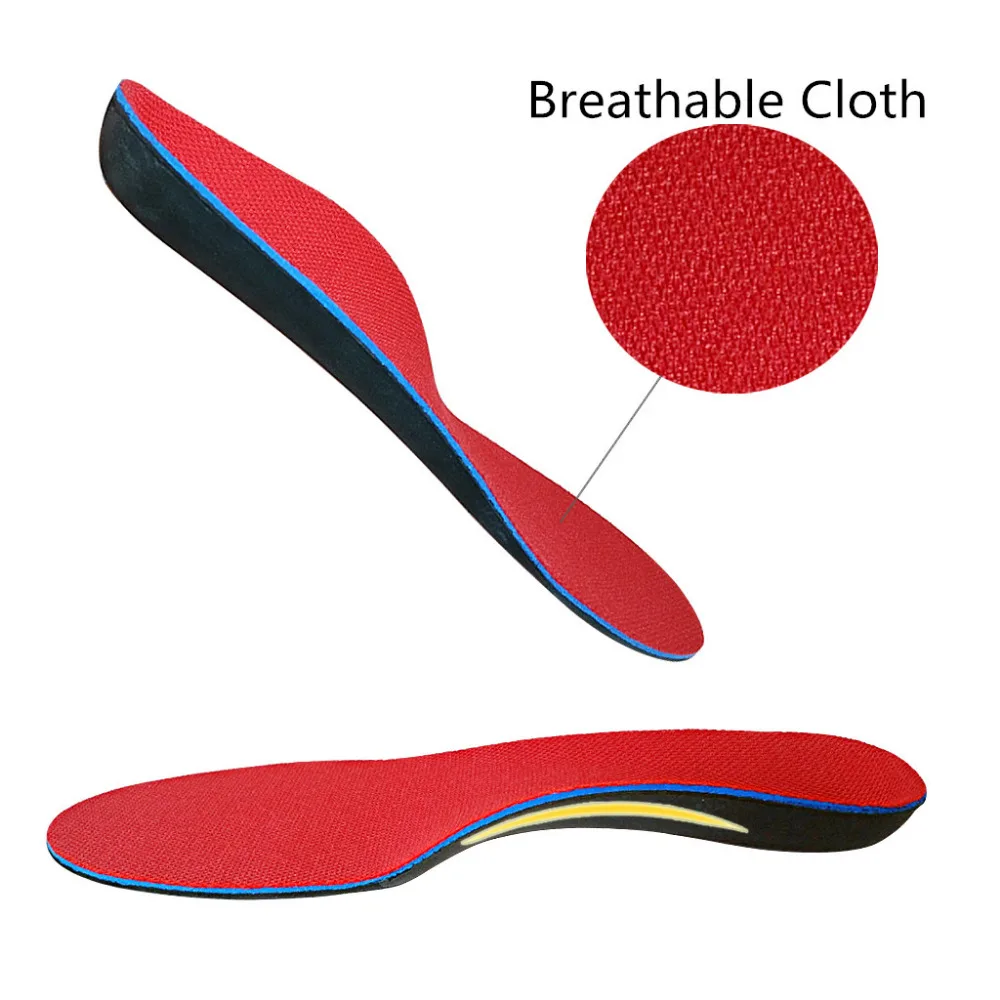 

MWSC Unisex EVA Arch Support Shoe Orthpedic Insoles Men Women Orthotic Shoepads Breathable Red Insole Pads