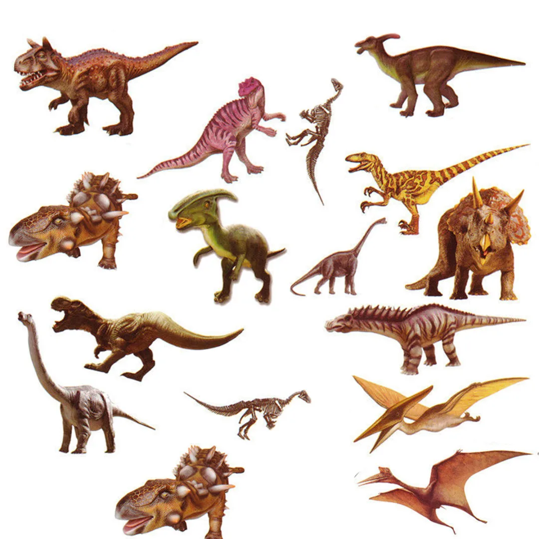 Shellhard 1pc Waterproof Dinosaur Temporary Tattoo Stickers Cute Dinosaur Animal Fake Body Art Tattoo Stickers For Kids Children