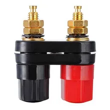 1 пара разъем типа "банан" Красный Черный клеммный блок Чистая медь позолоченный динамик шестигранный двойной соединительный провод Колонка провод разъем