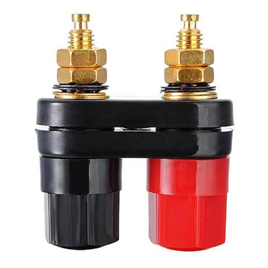 

1 pair Banana Plug Red Black Terminal Block Pure Copper Gold Plated Speaker Hexagon Double Connecting Wire Column Wire Connector