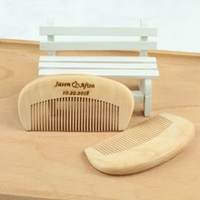 Персонализированные Свадебные выгравированное имя Дата деревянная расческа на заказ свадебные подарки для гостей