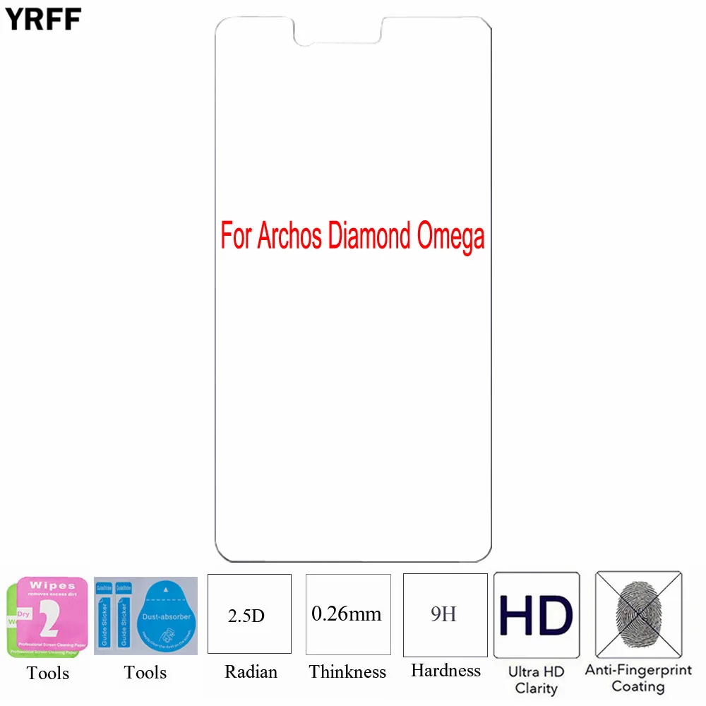 2 шт. для Archos 55 Diamond Plainum 2.5D 0 25 мм 9H Закаленное стекло Защитная пленка Omega Alpha|glass