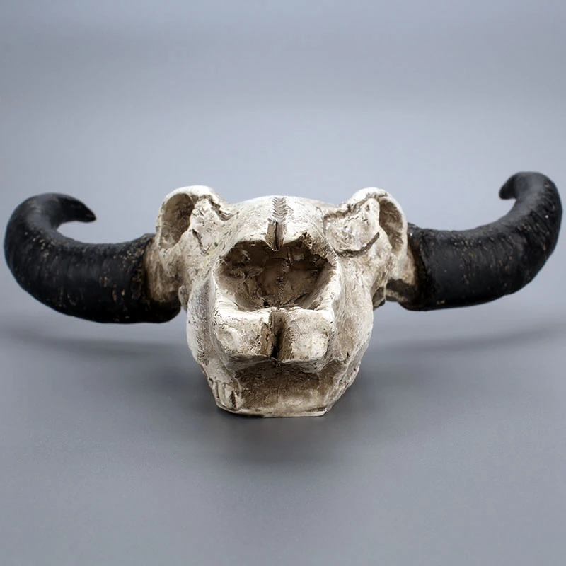Longhorn голова коровы Череп настенный Декор 3D животных дикой природы скульптура домашние фигурки ремесла украшения Хэллоуин смолы Бык Рог