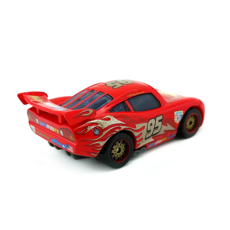 Disney Pixar Cars Finish Line Frenzy Gold Lightning McQueen 1:55 литая металлическая модель игрушечной машины