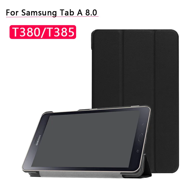 Чехол для планшета для samsung Tab A 8,0 (2017) T380/T385 искусственная кожа складной ультратонкая подставка чехол для samsung T380 Защитный чехол