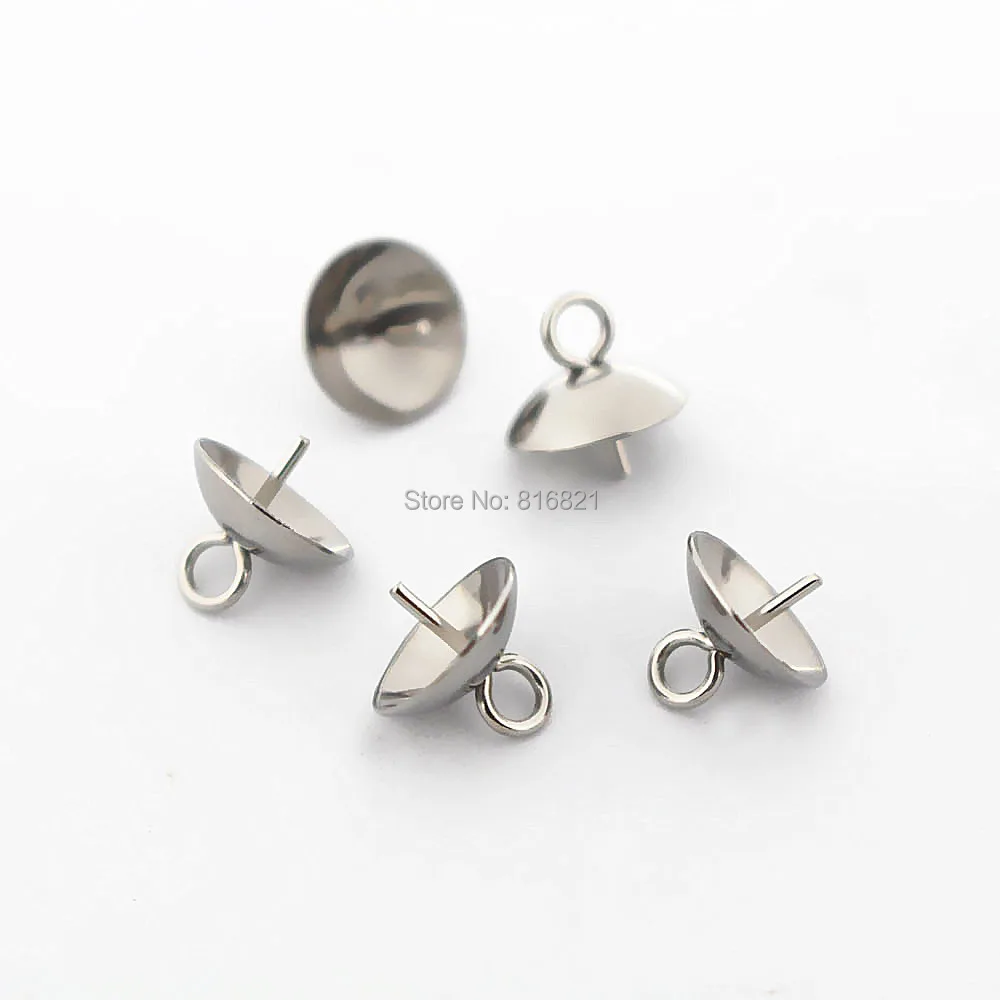 

Stainless Steel Pearl Bail Eye Pin Pendant Cap DIY Findings Wholesale 3mm 4mm 5mm 6mm 8mm for you choose