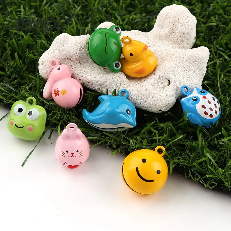 

Mix Cute 2PC Mini Cat Fish Duck Rabbit Metal Jingle Bells Loose Beads Festival Party Decoration/Pet Bell/DIY Crafts Accessories