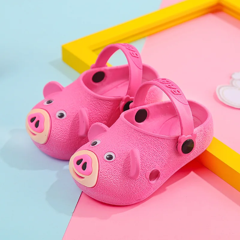 

New Kids Slippers for Baby Boys Home Sandals Girls Garden Piggy Emoji Slippers Korea Children Summer Beach Shoes Casual Non-slip