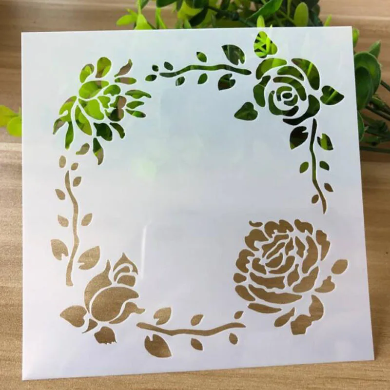 

Stencil Wreath Hollow Painting Template Embossing Craft Bullet Journal Accessories Sjablonen For Scrapbooking Stencil Reusable