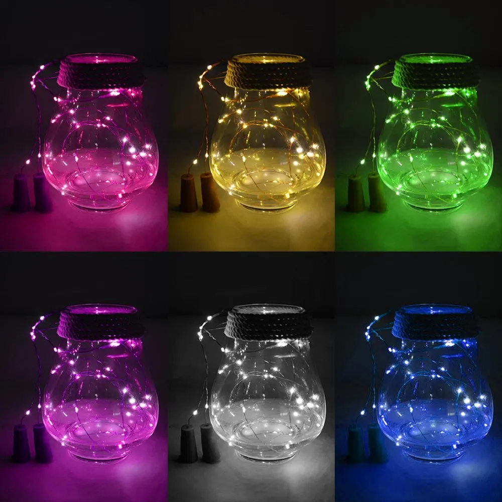 Ausida Colorful led fairy string Cork Shaped LED Night Light Starry Wine Bottle Lamp for decoration party diy christmas wedding 