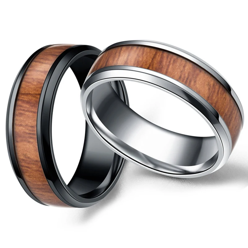Bague titane Grain de bois - VIKING 2.0