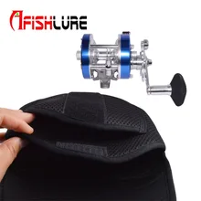 New 195 x 195mm Fishing Reel Bag Protector Cover Casting Reel Fishing Reel Carp Fishing Black Bag for Outdoor Sport Fishing