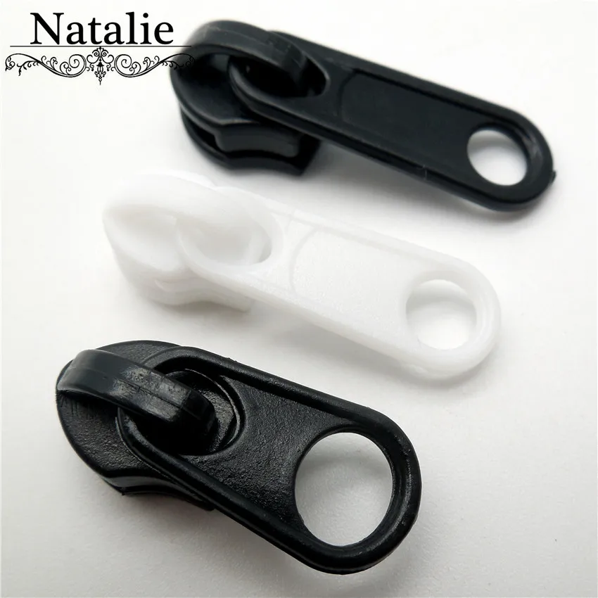 2017 Zipper Pulls 20pcs 5 High Quality Black Plastic Resin Sliders For