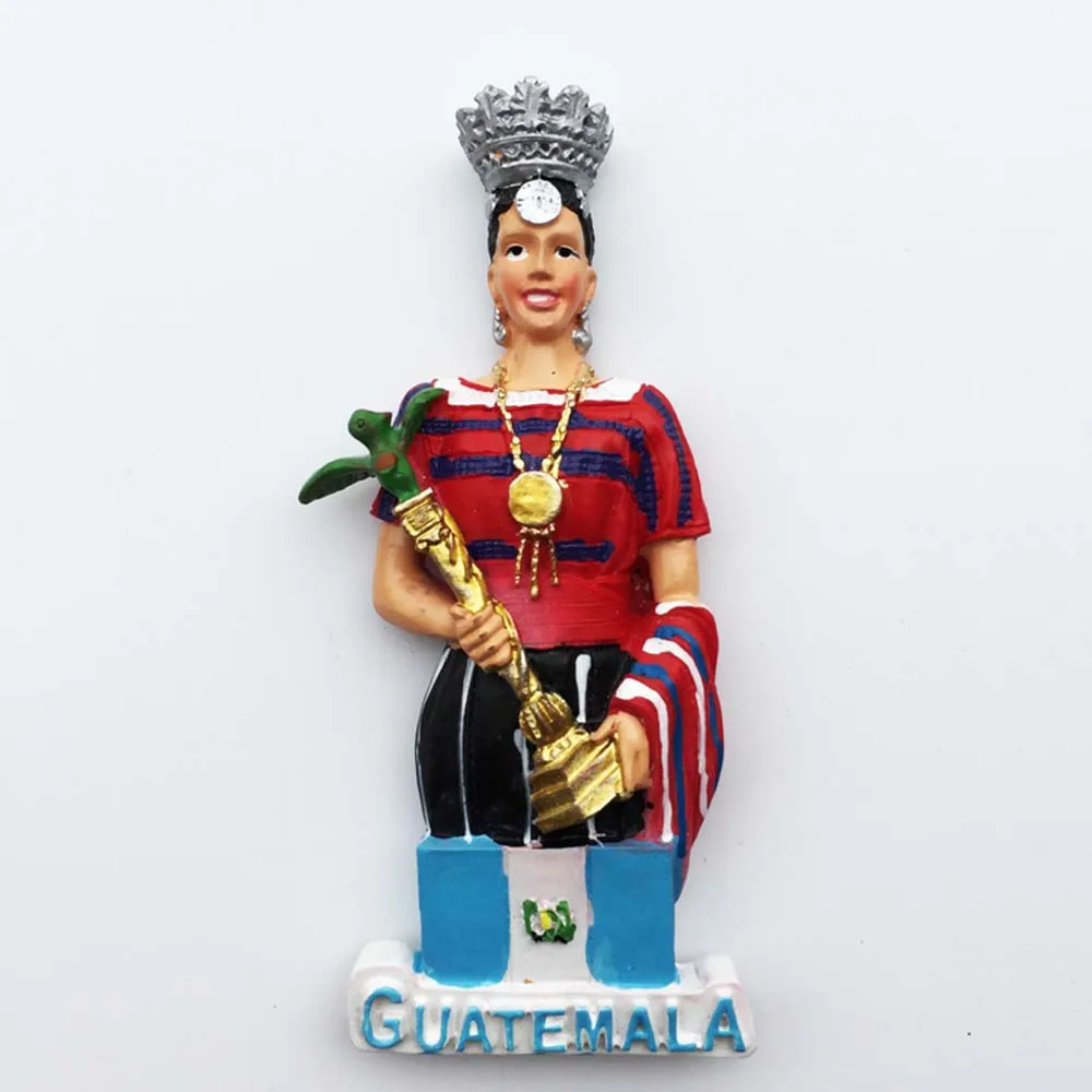 

Lychee Life Guatemalan Beauty Queen Refrigerator Magnetic Sticker Creative 3D Fridge Magnet Modern Home Kitchen Decoration