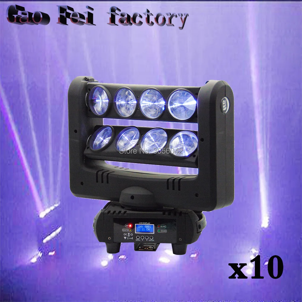 

10pcs/lot 8x12W Spider Moving Head Light RGBW 4IN1 MINI Led Party DJ Disco