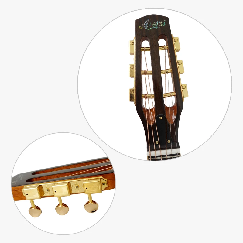 Aiersi бренд овальные отверстия Petit Bouche Твердый Топ Django Джаз Цыганская Гитара с бесплатным Чехол для гитары