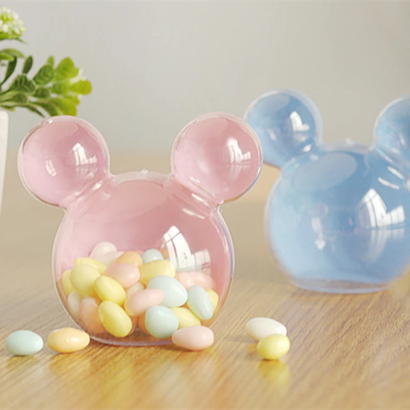 

20pcs Plastic Mickey Mouse Candy Box Wedding Gifts Box Candy Package Box Baby Wedding Bonbonniere DIY Event Party Supplies