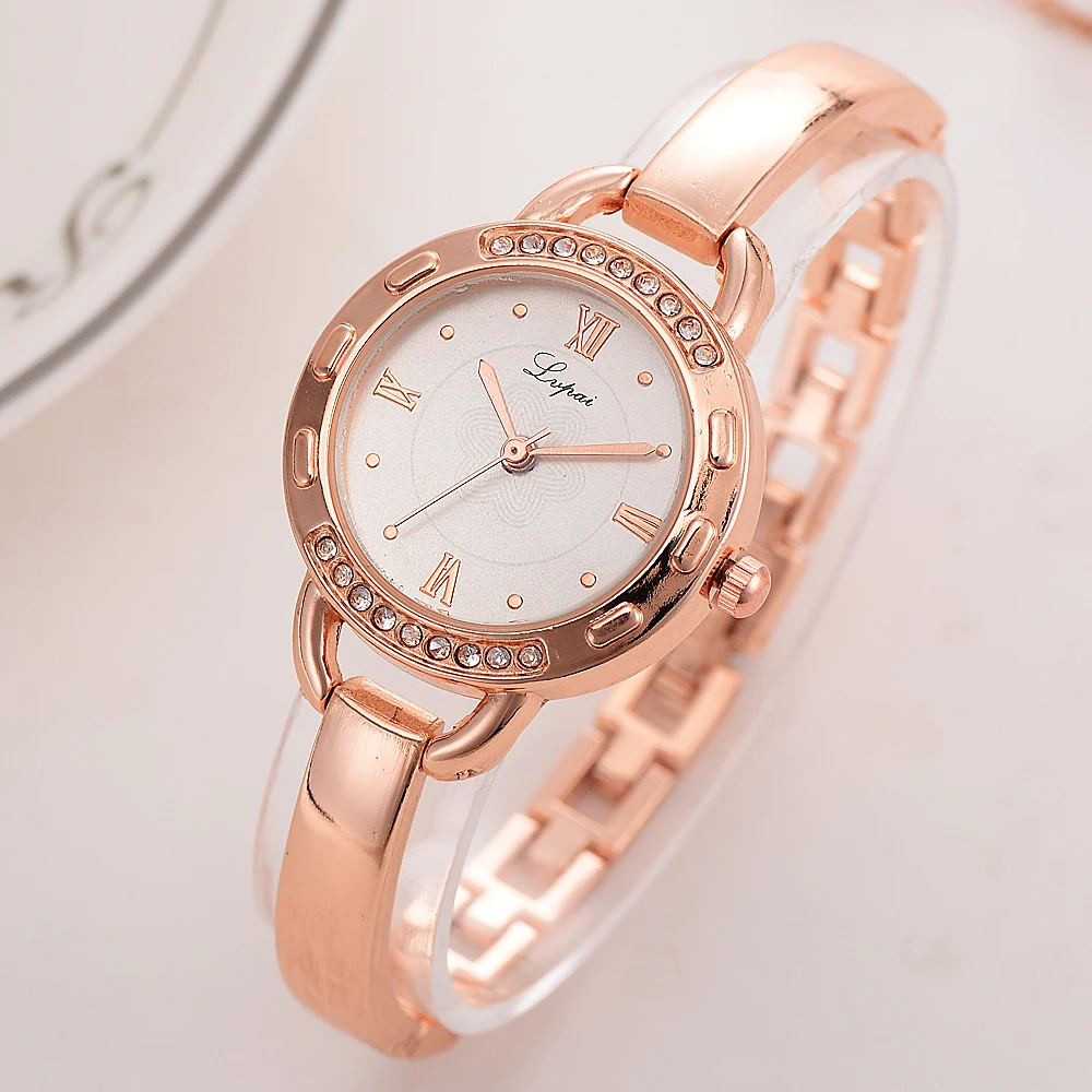 Lvpai Brand Casual Luxury Gold Watches Women Bangle Watch Female Fashion Crystal Quartz Bracelet