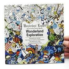 1 шт. Творческий 24 стр. английская версия Wonderland Exploration книжка-раскраска, способный преодолевать Броды для взрослых для снятия стресса в стиле граффити Искусство книги