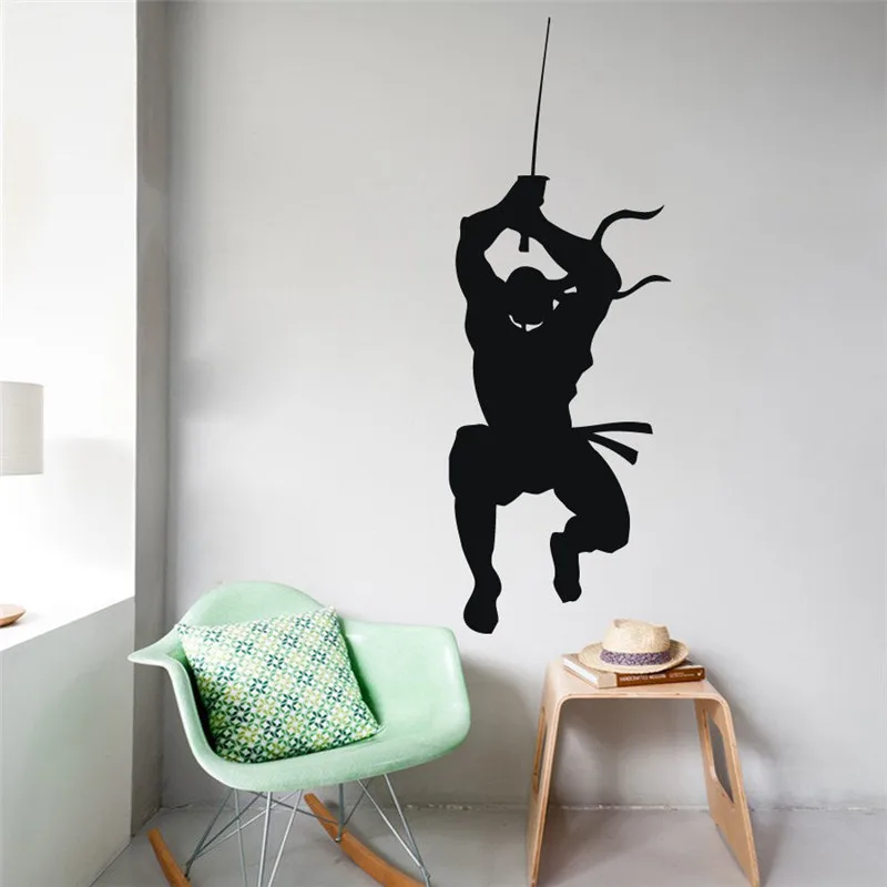 Removable Wall Decals Ninja Fighter Warrior Samurai Swords Vinyl Sticker Dorm Decor Free ...