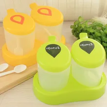 2 шт/SE цветной двухрешетчатый пластиковый контейнер для специй, обшитый ложкой и базовым распылитель для приправы caster OK 0131