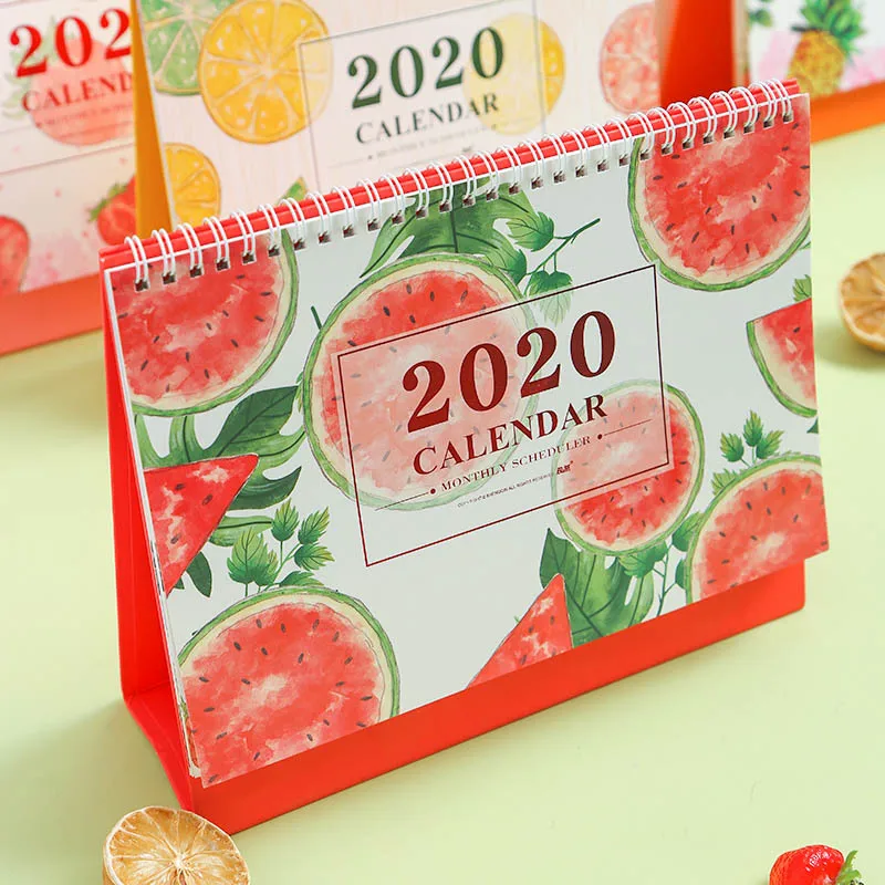 Creative Fruit Series Desktop Paper Calendar dual Daily Scheduler Large Table Planner Yearly Agenda Organizer