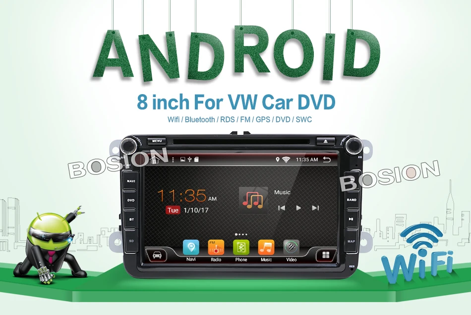 Flash Deal Android 7.1 New 8 Inch 2 DIN 800*480 Car DVD GPS For VW Passat B6 / B7 / Passat CC with WiFi Canbus and free 8G Card and Map 0