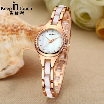 

KEEP IN TOUCH Fashion Luxury Womens Diamond Wristwatch Simple Ladies Steel Waterproof Quartz Female Watch Clock Relogio Feminino