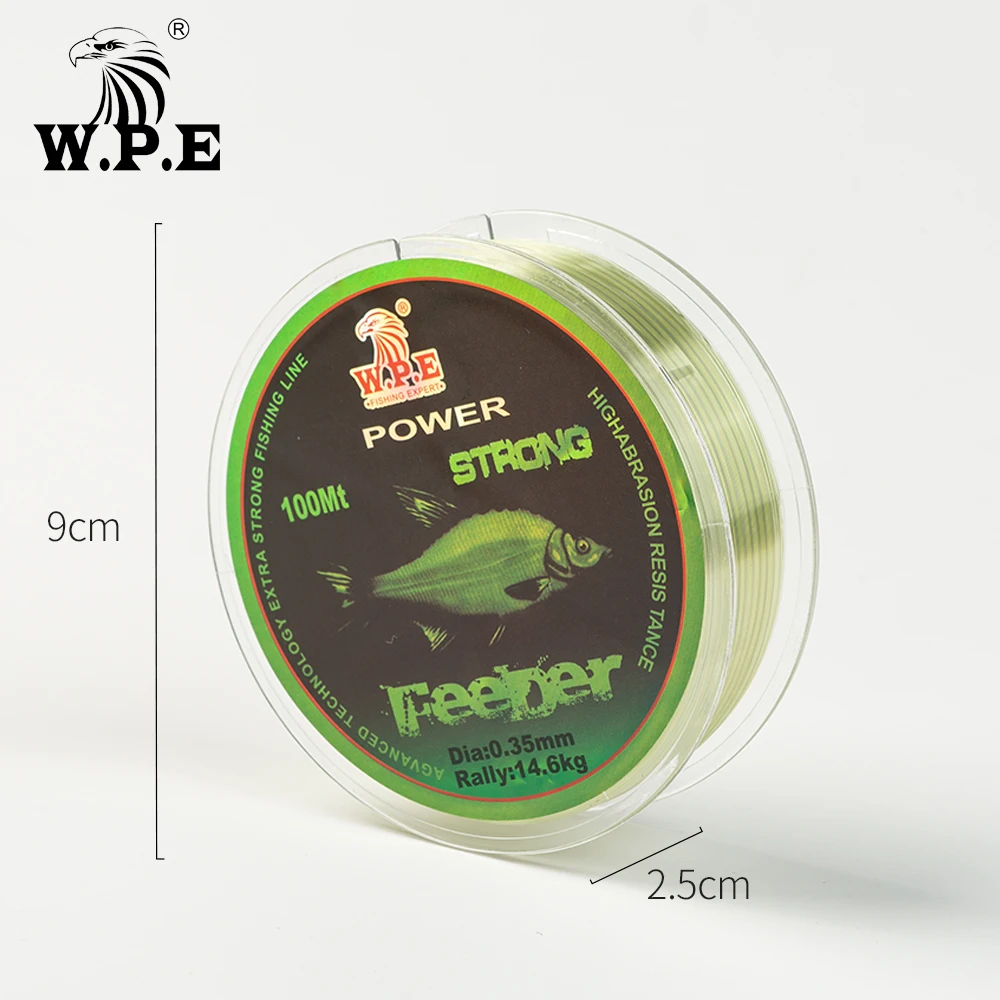 W.P.E العلامة التجارية المغذية 100 m حبل صيد من النيلون قوي 0.20mm-0.60mm حيدة النايلون خط 6.02 KG-37 KG الكارب الصيد سلك