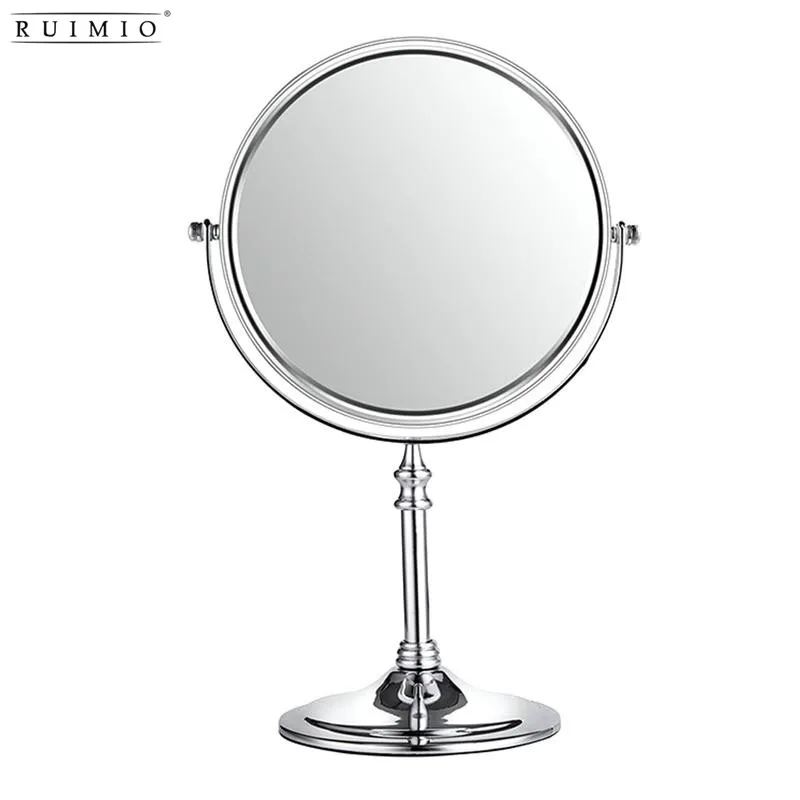 

RUIMIO 6 Inch 3x Magnifying Round Mirror Double Sided Free Standing Table-Top Mirror for Detailed Makeup Magnifying Mirror