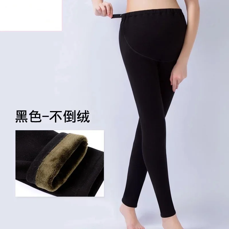 

Winter Maternity Leggings Thicken With Velvet Pregnancy clothes Cotton belly pants for pregnant women trousers clothing