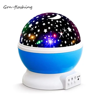 

NEW GENERATION Baby Night Lights for kids Starry Rotating Moon Stars Projector 9 Colors Options Romantic USB 5V Night Lighting