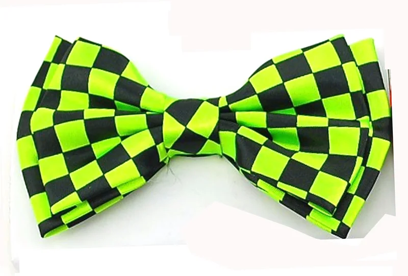 Галстук-бабочка для мужчин унисекс "5 Checker/плед" цвета микс смокинг одежда бабочка бренд - Цвет: Neon Green