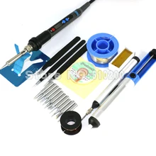 Прецизионная подсветка цифровой ЖК Регулируемый бессвинцовый Электрический паяльник Комплект сварочный инструмент ОУР паяльная станция 220 в 90 Вт