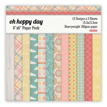 Hoppy day Scrapbooking paper pack of 24 sheets handmade craft paper craft Background pad 1